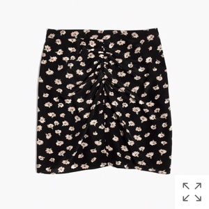 Silk Ruched Skirt in Seattle floral